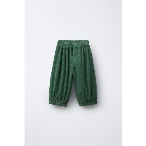 CORDUROY BALLOON PANTS - Green | ZARA United States