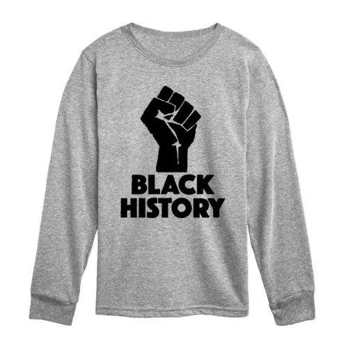 Boys' Instant Message Black History Power Long Sleeve Graphic T-Shirt - Athletic Heather - Small