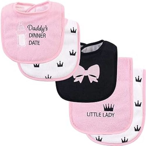 Hudson Baby Unisex Baby Cotton Terry Bib and Burp Cloth Set, Dinner Date, One Size