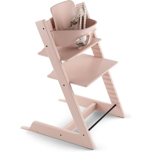 Stokke Tripp Trapp Highchair with Babyset & Harness in Serene Pink (No Tray)
