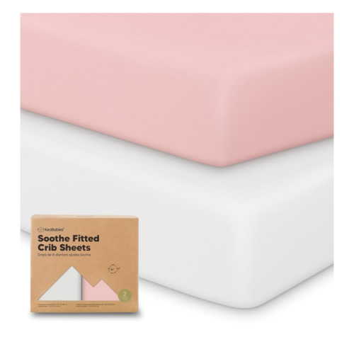 KeaBabies 2-Pack Organic Crib Sheets for Boys, Girls - 52x28 Fitted Crib Mattress Sheet Neutral, Breathable Jersey Cotton Cover for Baby Bed, Toddler Mattress, Soft & Cute Prints (Rose)