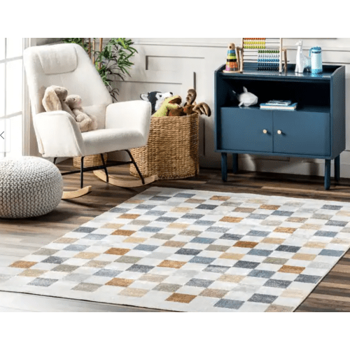 Nuloom Naya SpinClean Checkered Machine Washable Area Rug - 5' 3" x 8' - Multicolor - Rectangle