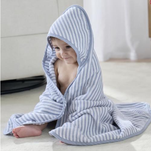 Striped Terry Baby Hooded Towel