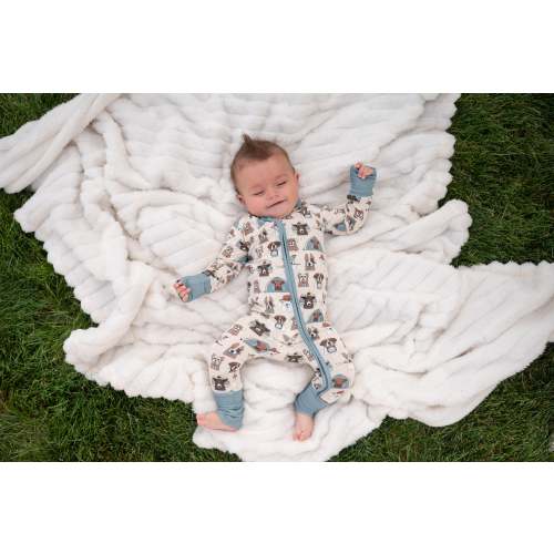 Camp Paws (Convertible Zip Footies) - Blue – Dreamlet