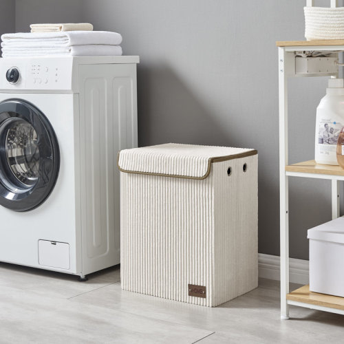 Isabelle & Max™ Corduroy Collapsible Laundry Hamper with Lid & Reviews | Wayfair