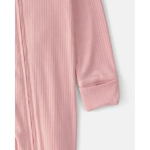 Baby Girl 2-Way Zip PurelySoft Sleep & Play Pajama - Pink | Carter's