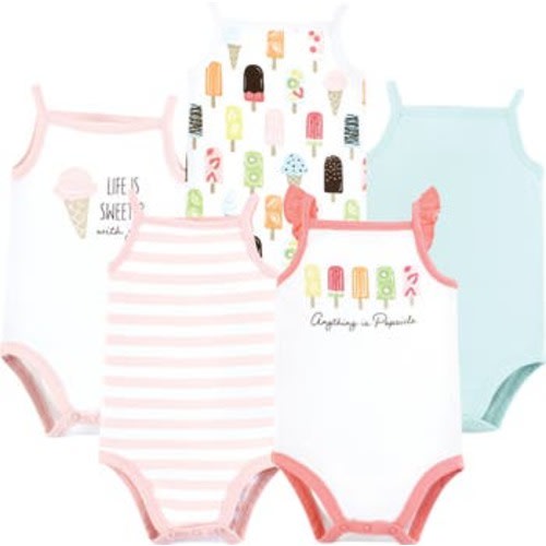 5Pk Organic Sleeveless Bodysuits, 0-3M