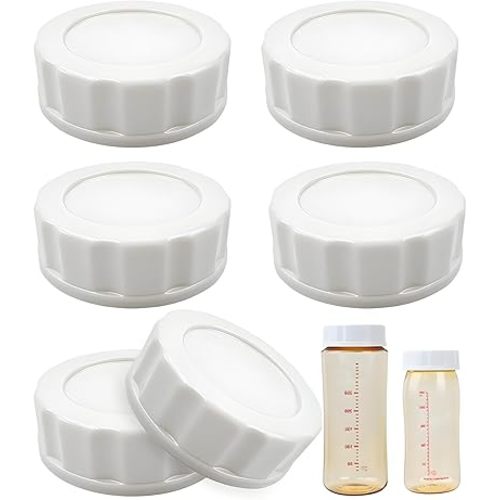 6pcs Travel and Storage Baby Bottle Caps for Pigeon Wide Neck Bottles, PP Baby Bottle Lids Replacement with Sealing Gasket, BPA-Free, Leak-proof