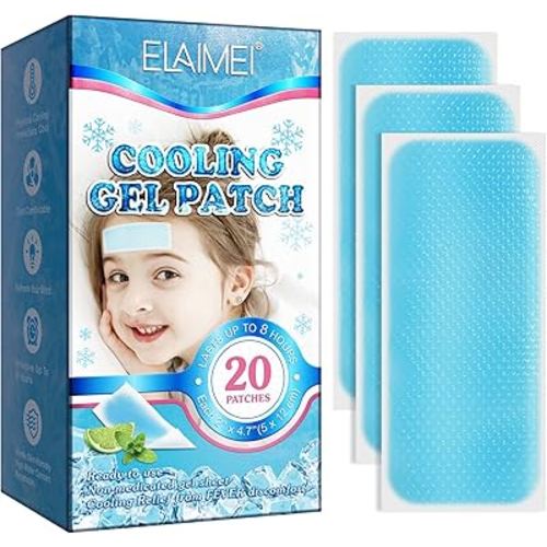 20 Sheets Fever Patches for Kids - Hot Weather Cooling Gel Patches for Adults - Headache Patches - Forehead Fever Cool Pads