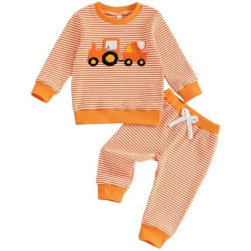 Toddler Girls Cute Ghost Pumpkin Halloween Waffle Knit Tracksuit Set