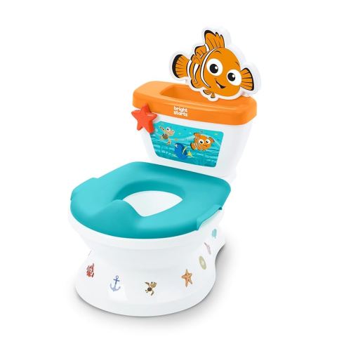Disney Baby Finding Nemo My Size Potty 2-in-1 System, Lifelike Flushing Sounds and Cheers, for Ages 18 Months, Up to 50 Pounds, Blue