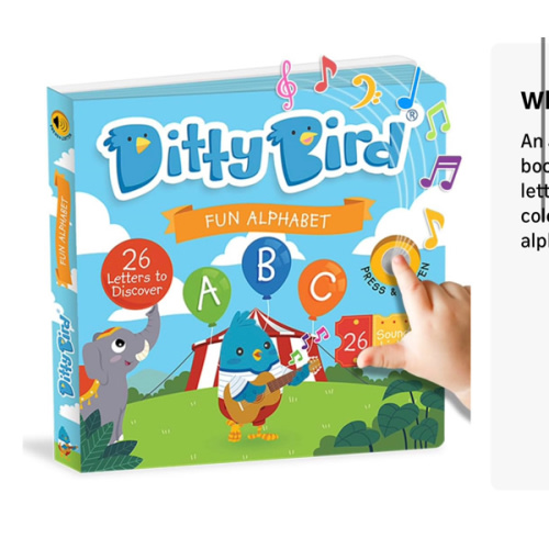 Ditty Bird | ABC Fun Alphabet Interactive Sound Book for toddlers 1- 3 | Musical books for preschoolers | Early learning toy
