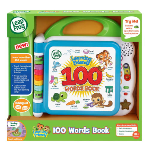 LeapFrog Learning Friends 100 Words Book - Interactive Bilingual Educational Toy
