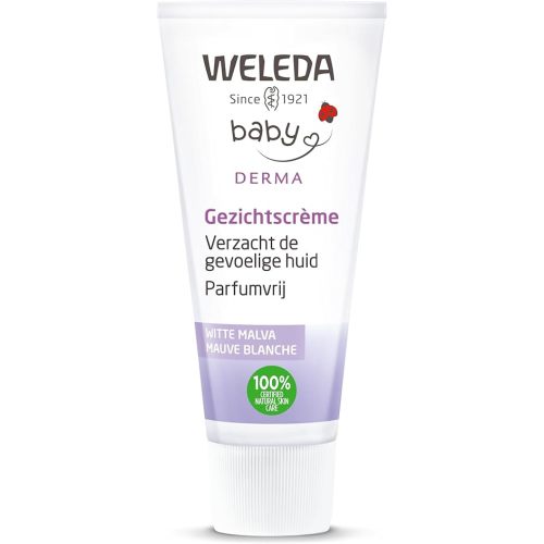 Weleda Baby Sensitive Care Face Cream, 1.7 Fluid Ounce, Plant Rich Moisturizer with White Mallow, Pansy and Sweet Almond Oil