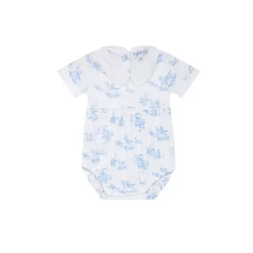Blue Toile Baby Bubble | 0-3 M