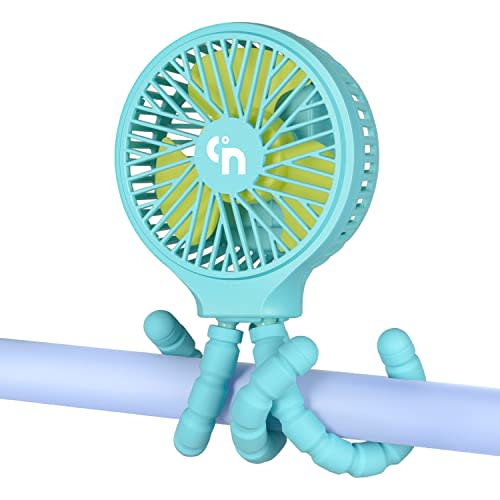 HomeLifairy Stroller Fan Battery Operated Fan Portable Fan Rechargeable Small USB Fan for Desk Mini Handheld Car Seat Personal Fan Clip On Fan for Stroller Accessories (Blue)