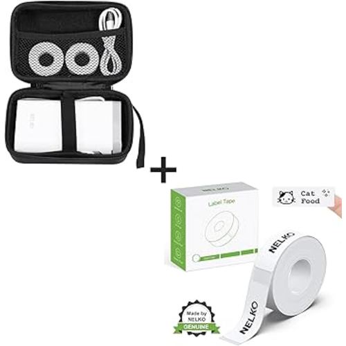 Genuine P21 Label Maker Tape, Adapted Label Print Paper, 14x40mm (0.55"x1.57"), White, Standard Laminated Office Labeling Tape Replacement, NELKO Case Compatible P21 Label Maker