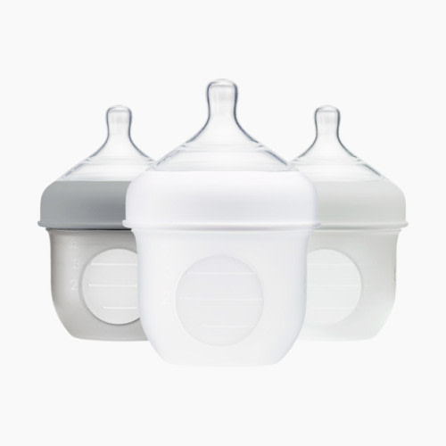 Boon Nursh Silicone Pouch Bottles, 3-Pack - Gray, 4oz