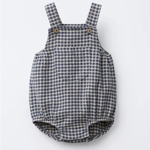GINGHAM ROMPER - Navy blue | ZARA United States