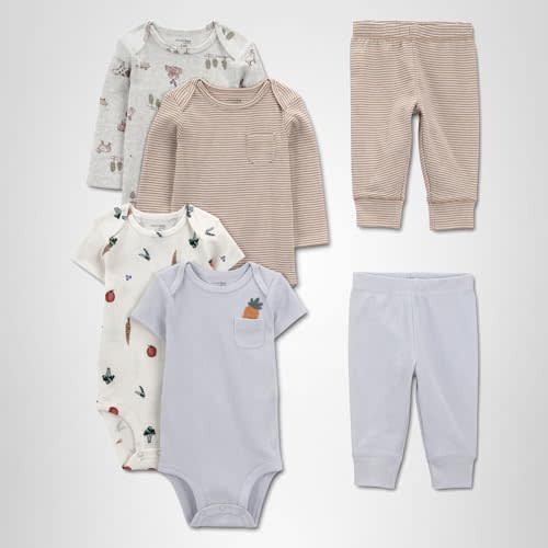 Simple Joys by Carter's Baby 6-piece Bodysuits (Short and Long Sleeve) and Pants Set