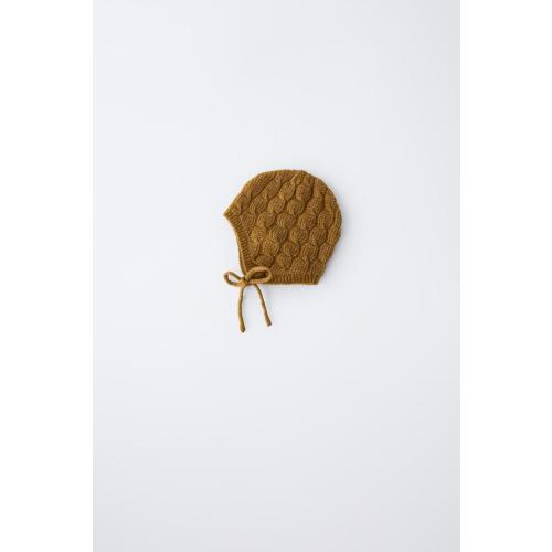 CABLE KNIT BONNET - Ocher | ZARA United States