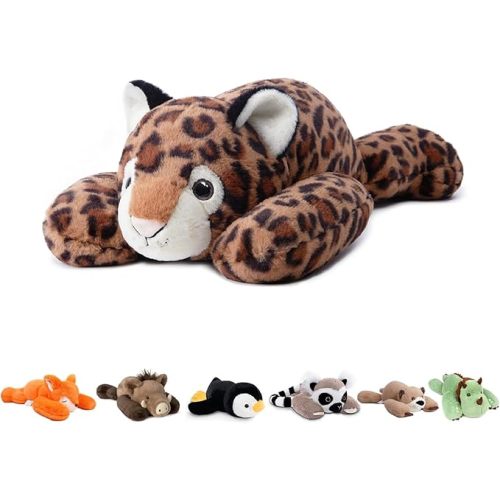 Niuniu Daddy 20" | 3.3lb Leopard Weighted Stuffed Animals for Kids & Adults, Weighted Plushies Pillow for Sleeping, Cute Lying Toy Large Huggable Gift for Everyday Comfort