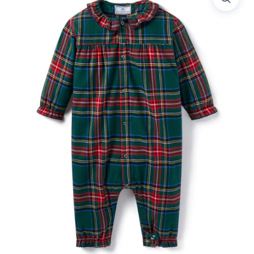 Baby's Brushed Twill Madeline Romper in Kensington Tartan
