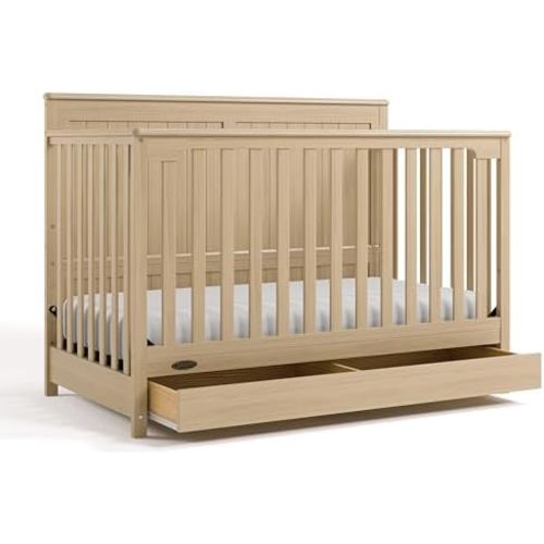 Graco Hadley 5-in-1 Convertible Crib with Drawer, Driftwood