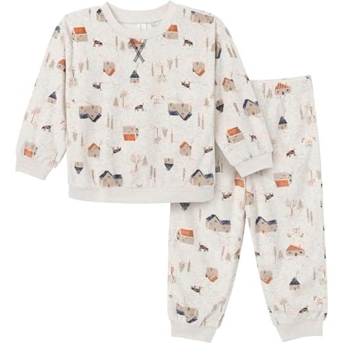 Modern Moments by Gerber baby-boys Toddler Bunny Fleece 2-piece Sweater & Pant Pajama Set