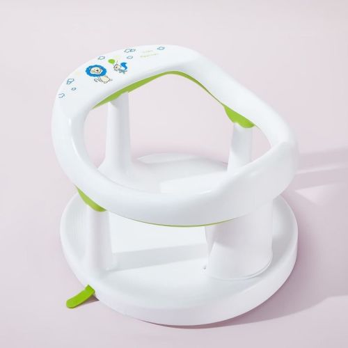 Angel Sar Baby Bath Seat, Newborn Shower Chair Bathtub Seat Cushion with Wrap-Around Support, White, for 6 Months & Up