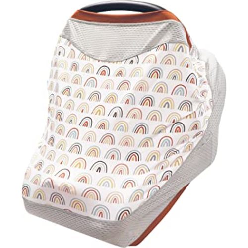 Boppy 4 and More Multi-use Cover, Spice Rainbow Arches, Quick-Dry UPF 50+ Knit and Breathable Mesh, Versatile for Car Seat Canopy, Nursing Cover, Infant Strollers, Shopping Carts, Highchairs and More