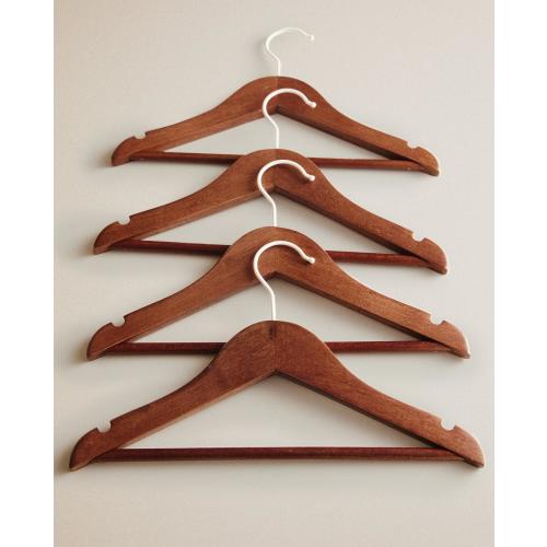 KIDS' WOODEN HANGERS WITH BAR (PACK OF 4)