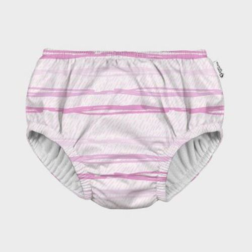 Green Sprouts Baby Eco Pull-up Reusable Swim Diaper Squiggles - Cream/Pink 6M