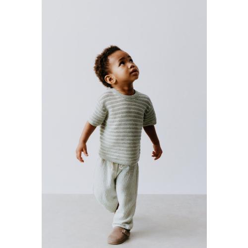 STRIPED TEXTURED PANTS - Green / Ecru | ZARA United States