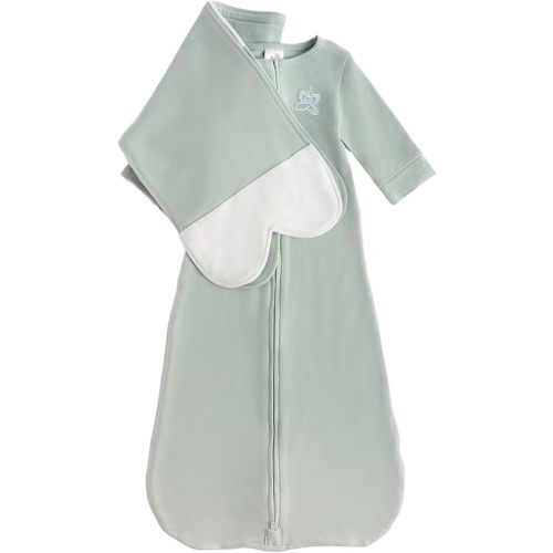The Butterfly Swaddle: Safe Organic Newborn Baby Sleep Sack & Wrap Blanket | Natural Transitional Accessory for Calming Sleep Support, Sage Preemie (4-7 lbs)
