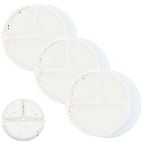 WeeSprout Silicone Divided Plates (With Lids), 100% Food Grade Silicone Divided Plates for Toddlers & Kids, Dishwasher & Microwave Safe