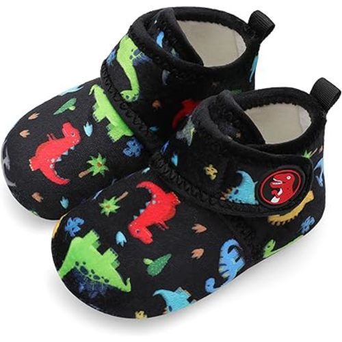 Unisex Kids Toddler Slippers Socks Artificial Woolen Slippers with Non-slip Rubber Sole