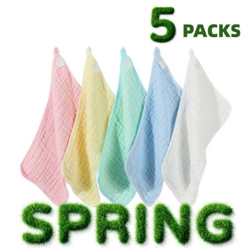 Organic Muslin Baby Burp Cloths, Boys & Girls, 6-Pack Large 20x10'', Toddler Towels, Washable