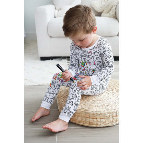Colorable Two Piece Pajama Set | Hoppy Easter