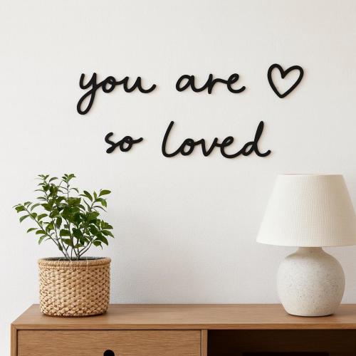 You Are So Loved – Wooden Wall Sign • Plywood Nursery Decor, Scandinavian Kids Room Art