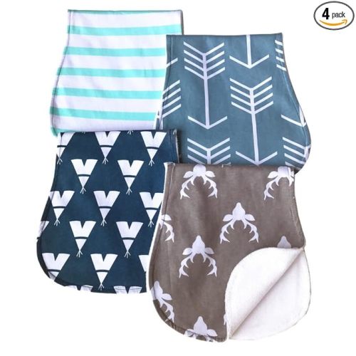 Baby Burp Cloths Baby Burp Set Curved Absorbent and Soft Valuable 4 Pack