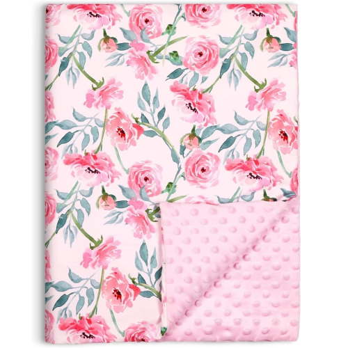 Gllquen Baby Super Soft Minky Receiving Blankets, for Infant Newborn Baby Girls, Rose