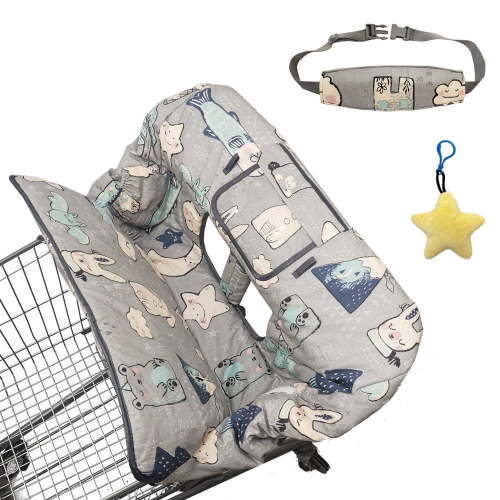 Shopping Cart Cover for Baby & High Chair Cover, Machine Washable for Infant, Toddler, Boy or Girl (Cute)