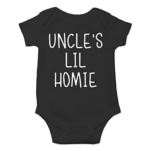 AW Fashions Uncle’s Lil Homie Baby Bodysuit Funny Cute Newborn Romper Adorable Clothing Unisex Girls Boys