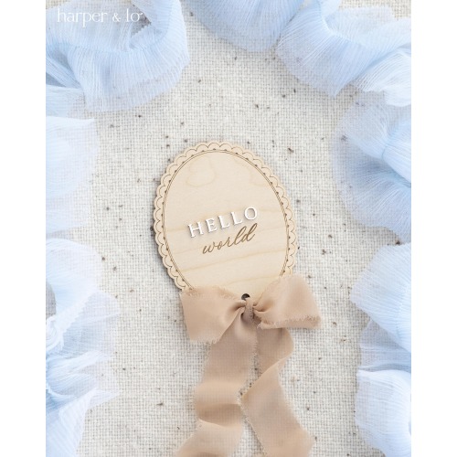 Wooden Lace Hello World Baby Birth Announcement | Hello World, Baby Birth Announcement Marker, Nursery, Baby Shower Gift