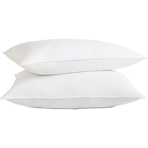 The Ritz-Carlton Pillow - King Size 20” x 36” - Luxury Hotel Quality Pillow with Dual-Chamber Design, Down & Feather Fill, Cotton Down-Proof Shell, Made in USA (20" x 36")