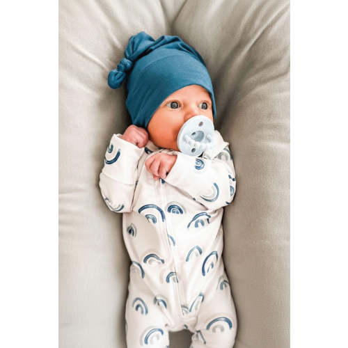 Brooks' Blue Rainbows Zipper Footie