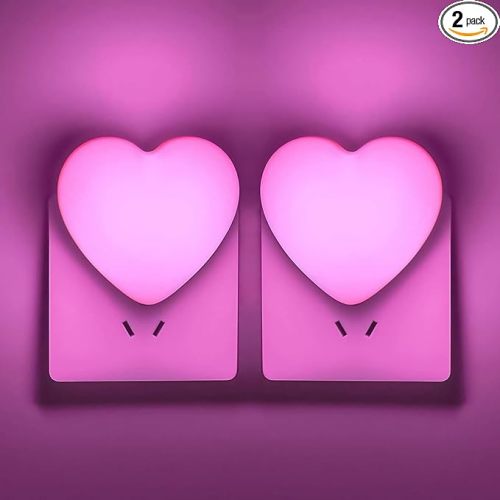 INZU Night Lights Plug into Wall, LED Night Light for Kids, Cute Nightlight with Auto Dusk to Dawn Sensor, LED Nightlight with Soft Warm Light for Bedroom, Nursery, Bathroom, Hallway (2Pack Pink)