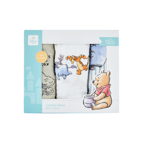 3 Pack Disney Baby Winnie the Pooh Muslin Wraps