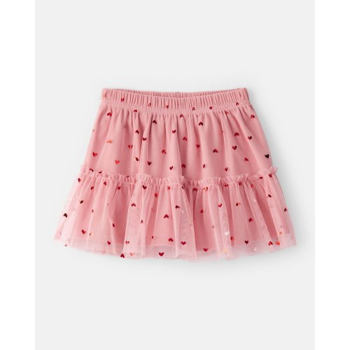 Toddler Girl Heart Tulle Skort - Pink | Carter's